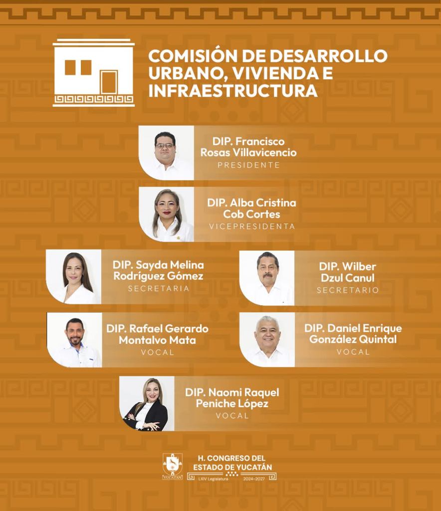 Imagen de las y los diputados que integran la Comisión de Desarrollo Urbano, Vivienda e Infraestructura del Congreso del Estado.